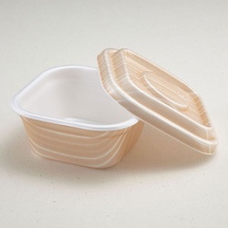 どんぶり容器 どん重 大盛赤木目セット 青葉紙業