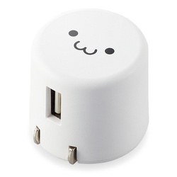 ＡＣ充電器　ＵＳＢ１ポート　１．８Ａ　ホワイト顔