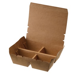 HEIKO 弁当容器 エコランチボックス4仕切り クラフト