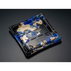 リスパック 寿司容器 しきさい 3-3B 箔おうぎ青 本体