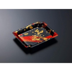 中央化学 刺身容器 CF かく鉢 20-16 竹霞R-BK 本体