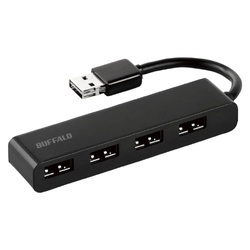 ＵＳＢ２．０バスパワー４ポートどっちもハブブラック