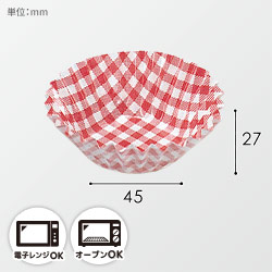 【廃番商品】UACJ製箔 おかずケース 7号深口 赤チェック 1本(250枚入)