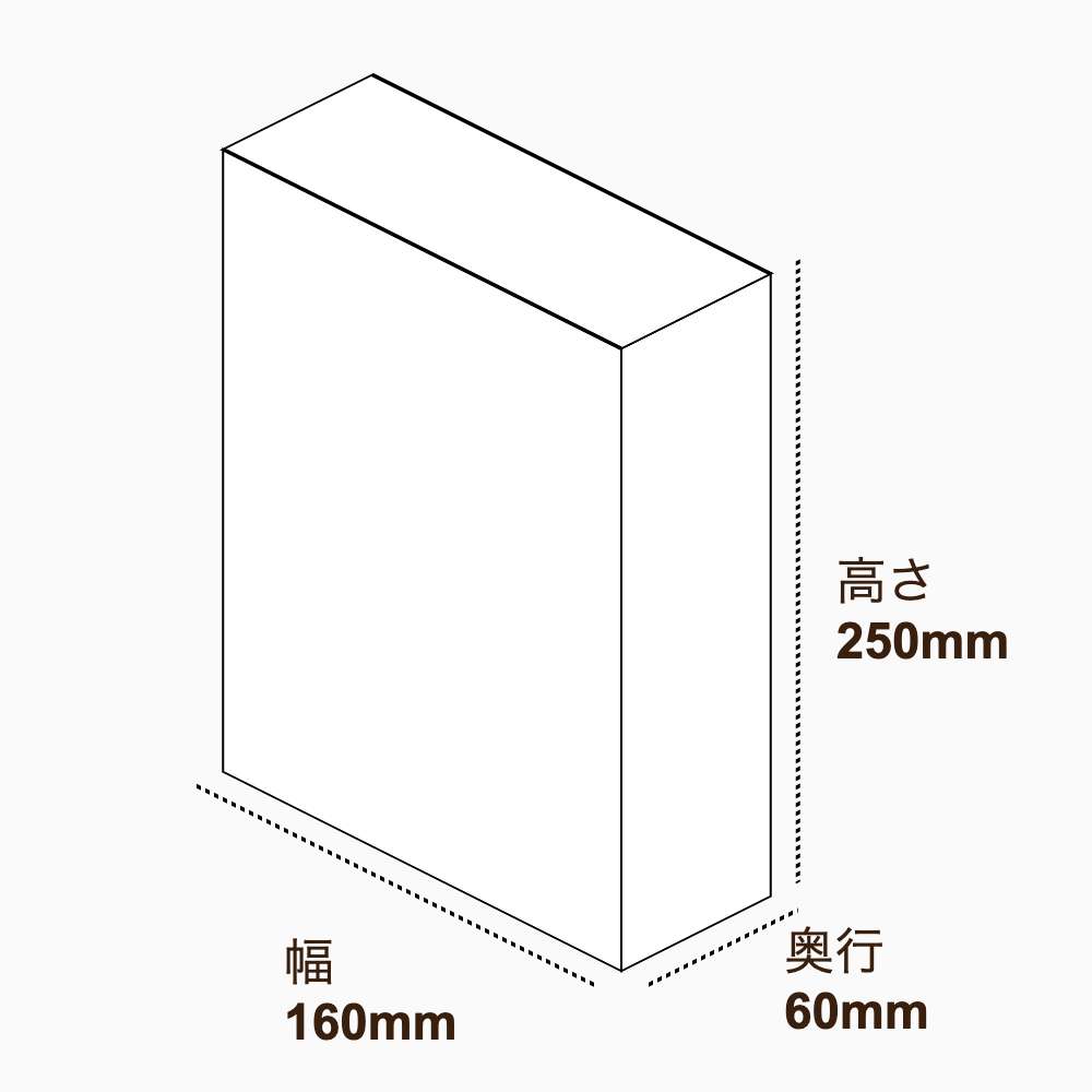 オリジナル印刷パッケージ（化粧箱（組み上げ式）・160×60×250mm・カードB紙 400g・マットPP・15営業日）