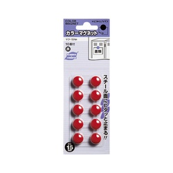 カラーマグネット　直径１５ｍｍ　１０個入　赤