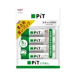 スティックのりシワなしピットＳ　１Ｐ（５本入）Ｘ５