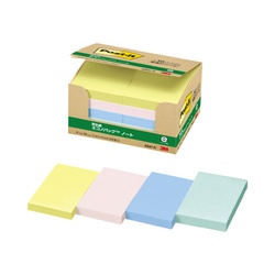ポストイット　再生紙ノート　７５×５０　混色１０冊