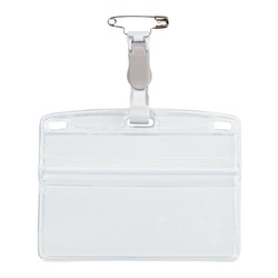 名札　ソフトケース　タッグ名札　名刺サイズ　灰