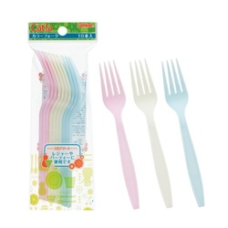 サンナップ 使い捨てフォーク カラーフォーク 17cm 10本入
