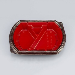 【廃番商品】シーピー化成 弁当容器 BFN味音(みおん)21-1 銀木赤 本体