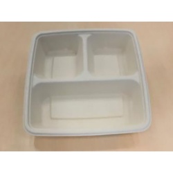 弁当容器 SBT-22.6cm角三区切りパルプトレイ 9×9 シンギ