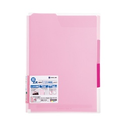 スーパーハードホルダー３山透明（マチ付）　赤５冊