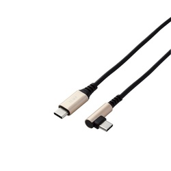 ＵＳＢ−Ｃケーブル　ＰＤ　Ｌ字　２ｍ　ブラック
