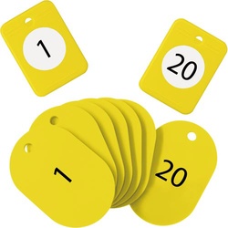 クロークチケット　１−２０番　黄