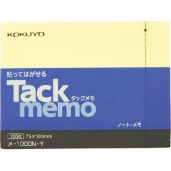 タックメモ　ノートタイプ　７５×１００　黄