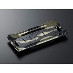 中央化学 寿司容器 HS 波ね皿 24-11 壮月BK-BK 本体