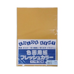 再生色画用紙　八切　うすちゃ　１０枚