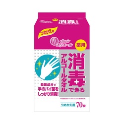 エリエール消毒できるタオル詰替用７０枚×４