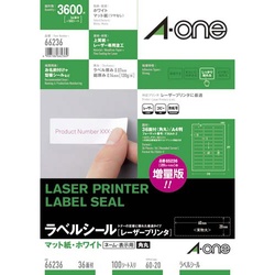 紙ラベル　レーザー用　３６面四辺余白角丸　１００枚