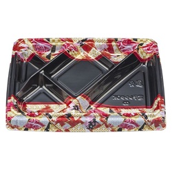 シーピー化成 弁当容器 BFハカマ膳8-2 鶴姫赤 本体(N)