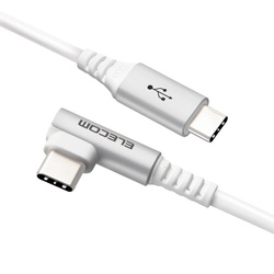 タイプＣケーブル　２ｍ　ＰＤ　Ｌ字　ホワイト