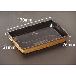 リスパック 寿司容器 豪華折 2-3B 柾木目黒 本体