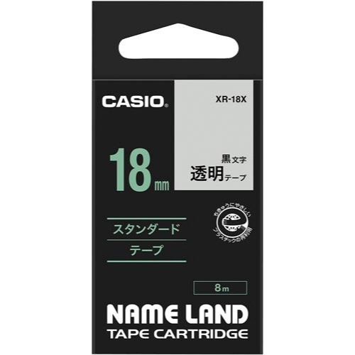 ネームランド　透明テープ　１８ｍｍ　黒文字