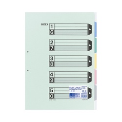カラー仕切カード　Ａ３縦　２穴　５山　１０組