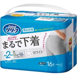 リリーフパンツまるで下着２回分ホワイトＬ−ＬＬ×４
