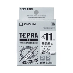 テプラ　ＰＲＯテープ熱収縮チューブ白１１ｍｍ黒文字