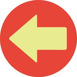 フロア誘導シール矢印　丸　レッド