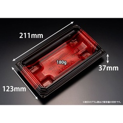 リスパック どんぶり容器 バイオデリカ 枠重 3-1B 本体 K-格式赤