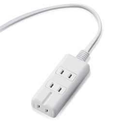 電源タップ　磁石　３個口（内３ピン１）　３ｍ　白