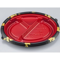 シーピー化成 弁当容器 BFNアルバ小判23-1 輪島内赤 本体 発泡