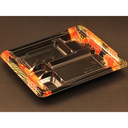 【廃番商品】リスパック 弁当容器 バイオデリカ まんてん80-6B 本体 K-ちなみ赤