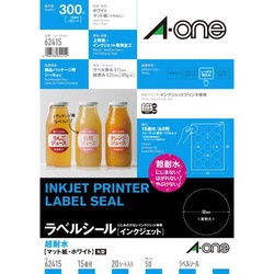 超耐水　紙ラベル　ＩＪＰ　Ａ４　１５面丸型　２０枚