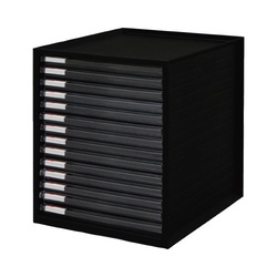 超浅型レターケース１４段　ブラック