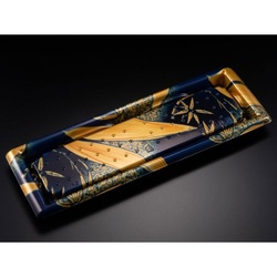 【廃番商品】リスパック 寿司容器 板前横08B ささ箔紺 本体