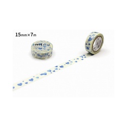 ｍｔ　１Ｐ　ハート・スタンプブルー　マステ