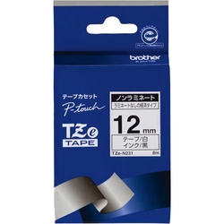 ピータッチ　ノンラミネート白地　黒文字　１２ｍｍ