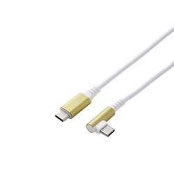 ＵＳＢ−Ｃケーブル　ＰＤ　Ｌ字　２ｍ　イエロー