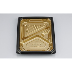 シーピー化成 弁当容器 BFNアルバ8S-2平 本漆GB 本体