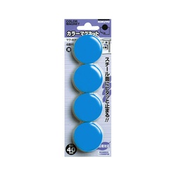 カラーマグネット　直径４０ｍｍ　４個入　青