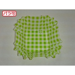 セイコー おかずカップ ラミケースOPP四角6号C柄グリーン 500枚