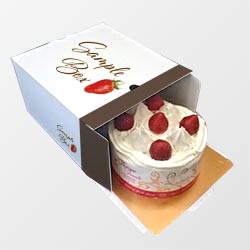 ホールケーキ箱(225×225×120mm・キャラメル箱・カードB 400g・UV（超光沢）・22営業日)