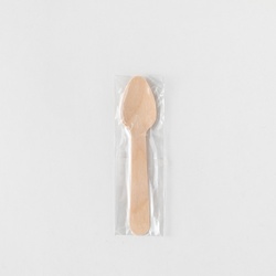 使い捨てスプーン 木製スプーン110 透明単袋 アサヒグリーン