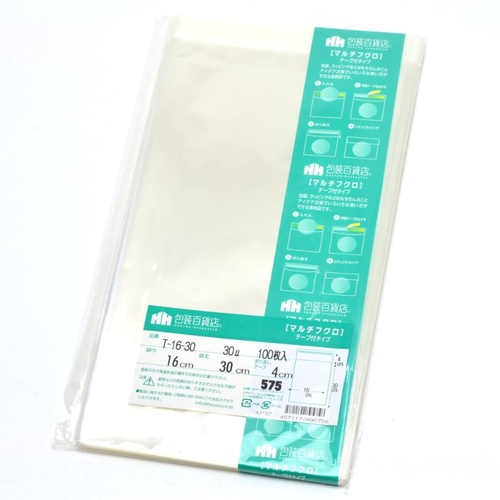 テープ有 OPP袋 32-7344 マルチフクロ T-16-30 100枚入 ササガワ
