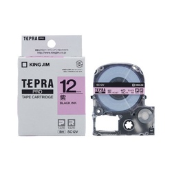 テプラ　ＰＲＯテープ　パステル紫ラベル１２ｍｍ黒字