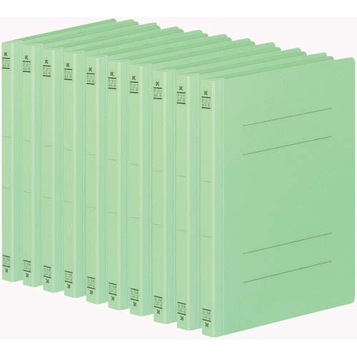 フラットファイルＶ樹脂とじ具　Ｂ５縦　緑　１０冊
