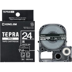 テプラＰＲＯテ−プ　マット黒　白文字　２４ｍｍ